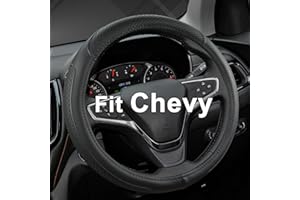 West Llama Customized Auto Car Steering Wheel Cover for Chevy 14.5-15 inches, Steering Wheel Cover for Chevrolet(Black Line-Standard Size)