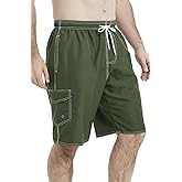 Landisun Mens Swim Trunks Board Shorts Swimsuit Swimwear Swim Shorts Bathing Suits Quick Dry with Mesh Lining