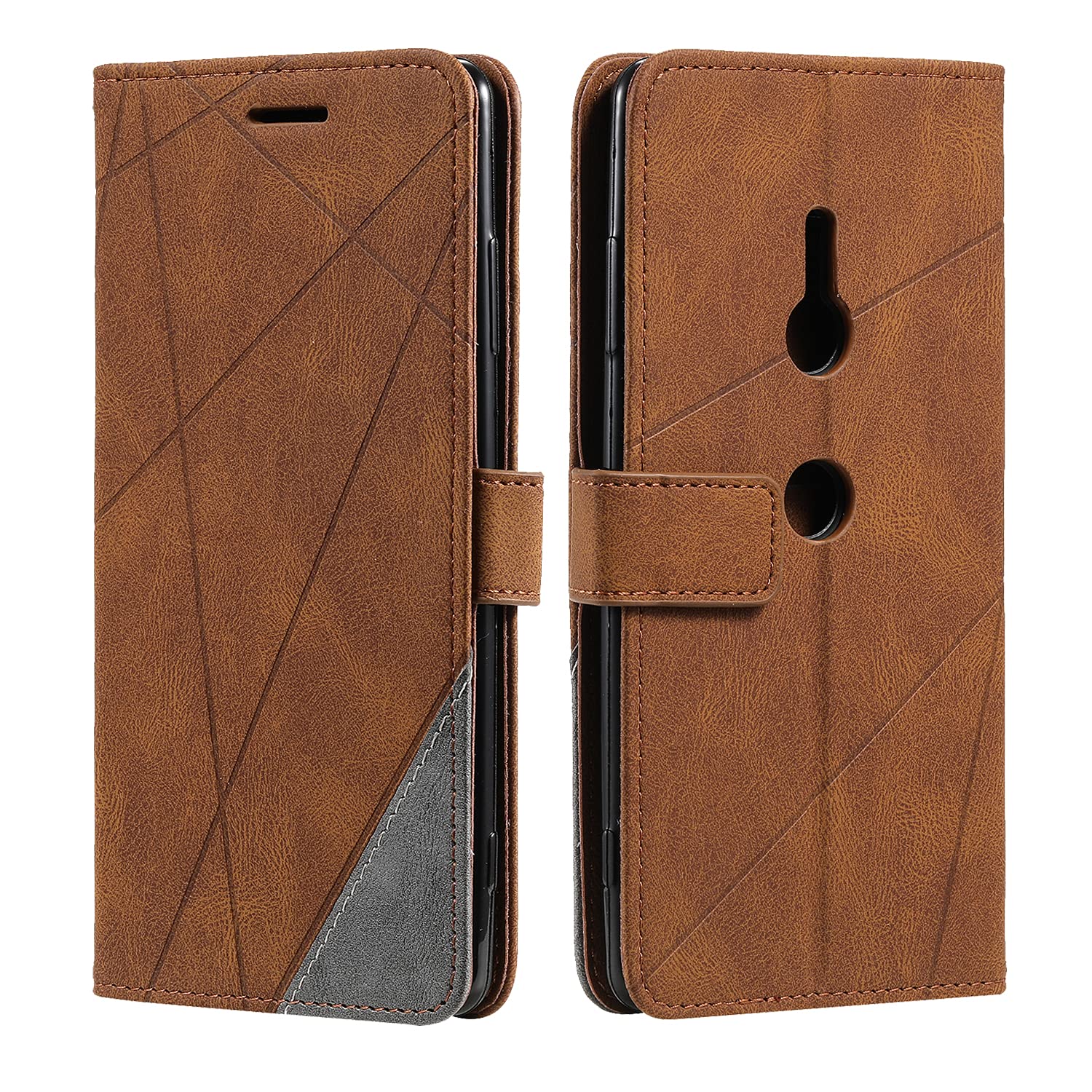 SONWO Case for Sony Xperia XZ3 Case, Premium Leather Flip Wallet Case Magnetic Closure Card Slots kickstand Phone Case for Sony Xperia XZ3, Brown — image 1