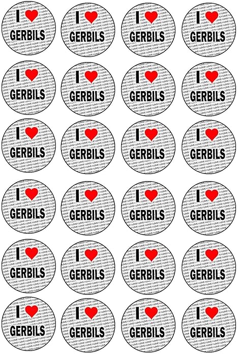 J Aime Gerbils 24 Autocollants Cadeau Amusant Enfants Adultes Anniversaire Noel Bas De Remplissage Stickers De Recompense Remplissage De Sac De Fete Amazon Fr Cuisine Maison
