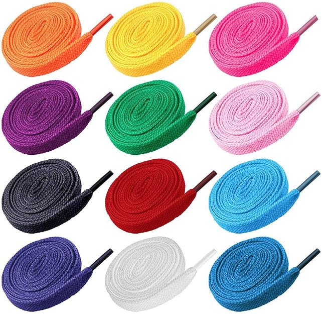 shoelaces 12 Pairs Replacement Flat shoelaces Shoe Laces Strings