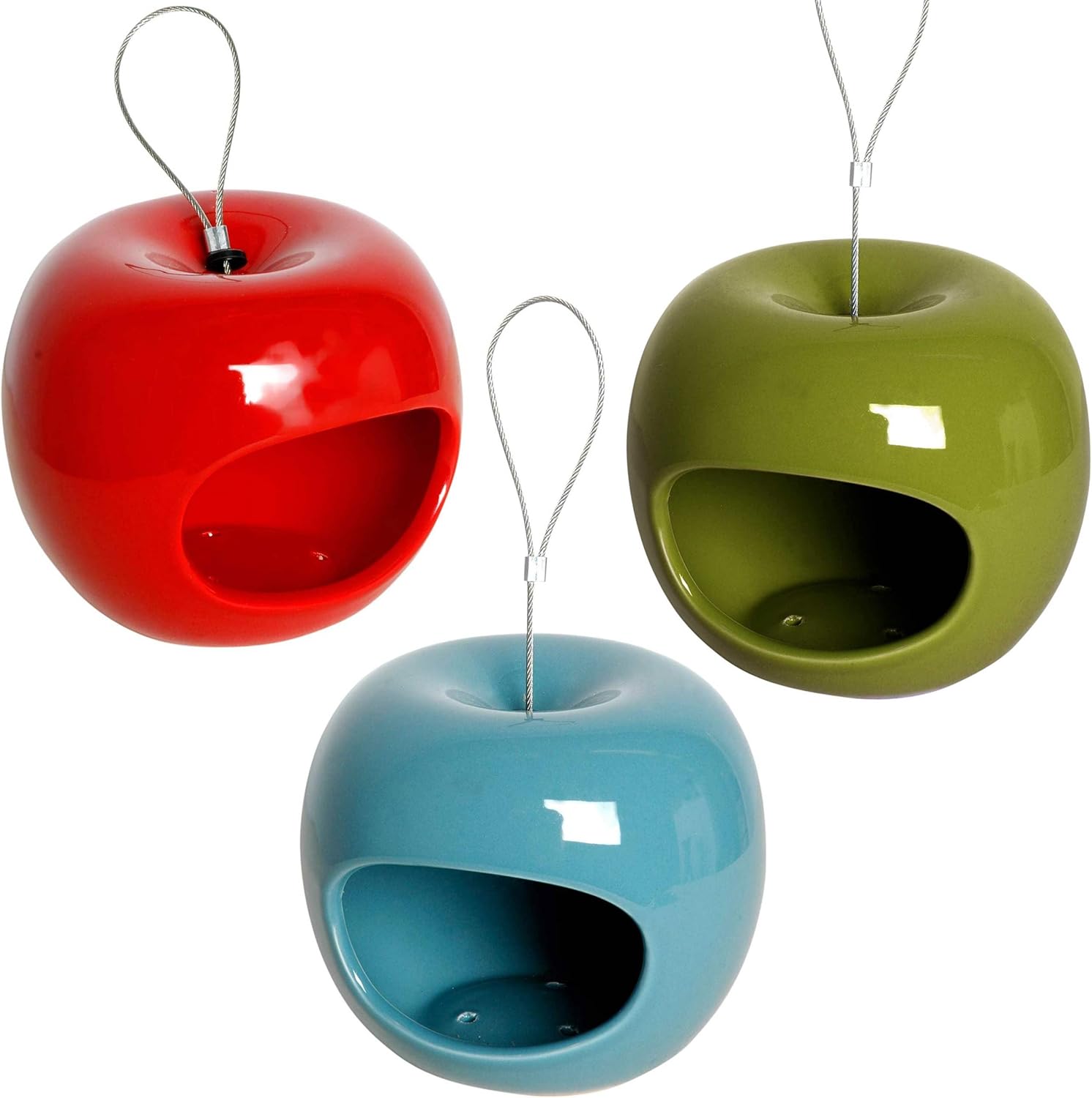 Luxus Vogelhaus 10100e Bird Feeder Apple Shape Set Of 3 Red Green