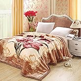 LGYKUMEG Korean Mink Blanket Fleece Blanket for Winter,9 Lbs -2 Ply Heavy & Warm Korean Style Bed Blanket 79" x 91",Silky Soft Plush Raschel Bed Blanket