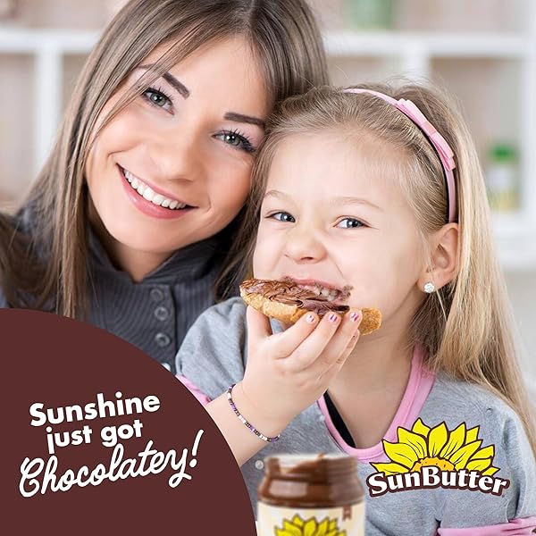 SUNBUTTER CHOCOLATE SUNFLOWER SEED BUTTER, 16 OZ NUT-FREE SPREAD WITH 7G PLANT-BASED PROTEIN, ROASTED RICH & SAVORY FLAVOR, SMOOTH TEXTURE | VEGAN, KOSHER & NON-GMO