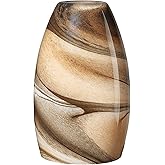 Karyfine Oval Glass Pendant Lamp Shade - Grey Blue Art Glass Light Covers for Kitchen Island Pendant Light Replacement (Light