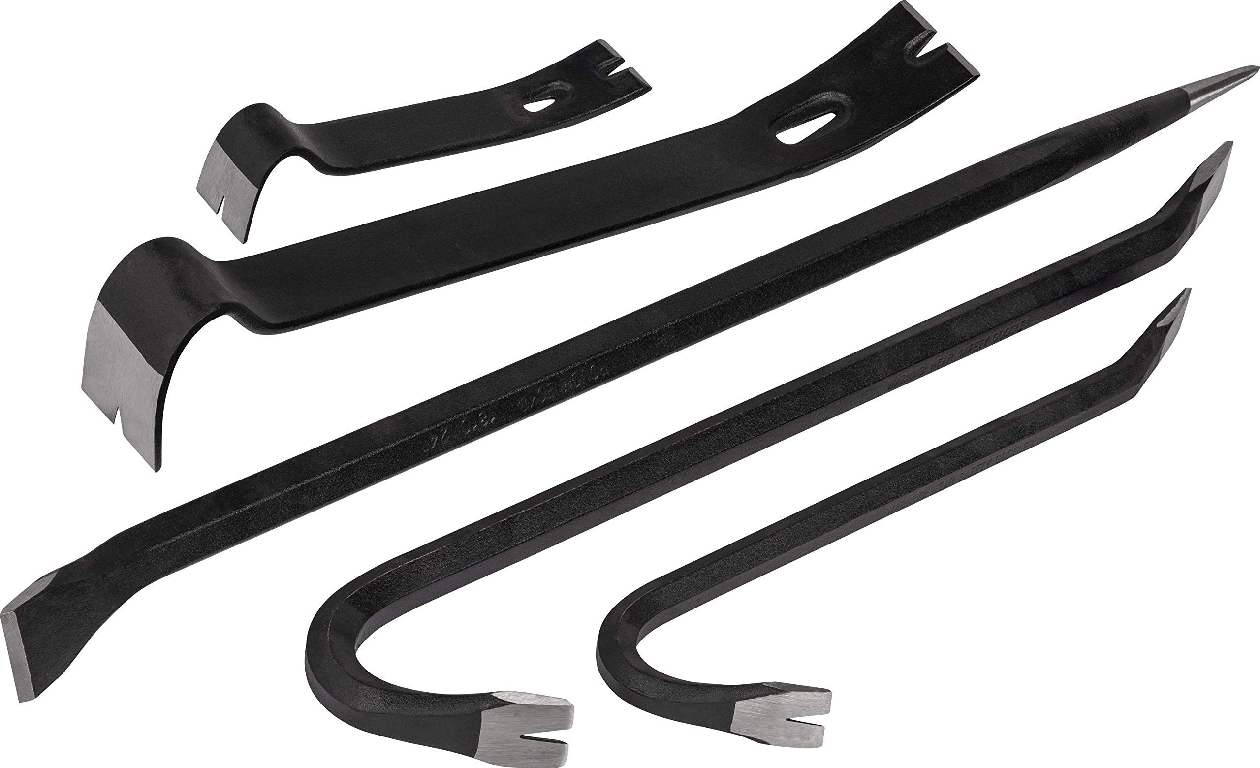 Roughneck ROU64965 Multi-Purpose Bar 5 Piece Set Including: Utility Bars (7in)(15in), Aligning Bar (24in) & Wrecking Bars (12in)(18in)