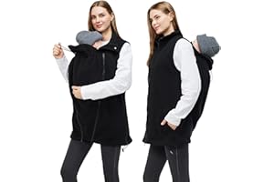 MaisMa Women's Fleece Zip Up Maternity Kangaroo Baby Carrier Hoodie for Baby and mom Maternity Kangaroo Hooded Jacket