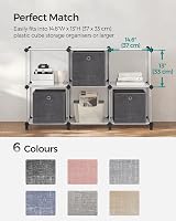 SONGMICS Storage Boxes Set of 6 30 cm Cube Fabric with Handles Heathered Black view 9