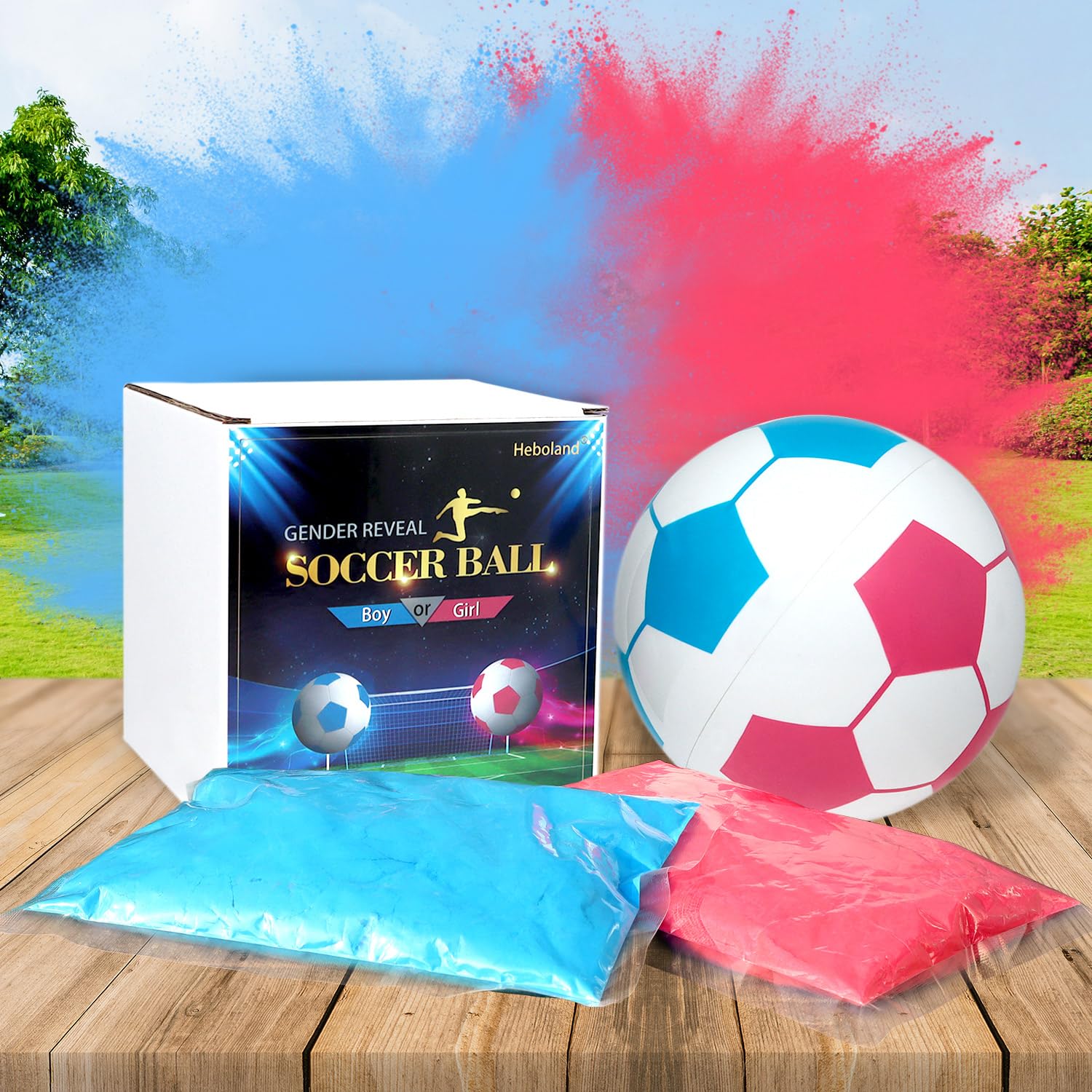 Gender Reveal Pelota Fútbol Revelación Género Polvo Holi