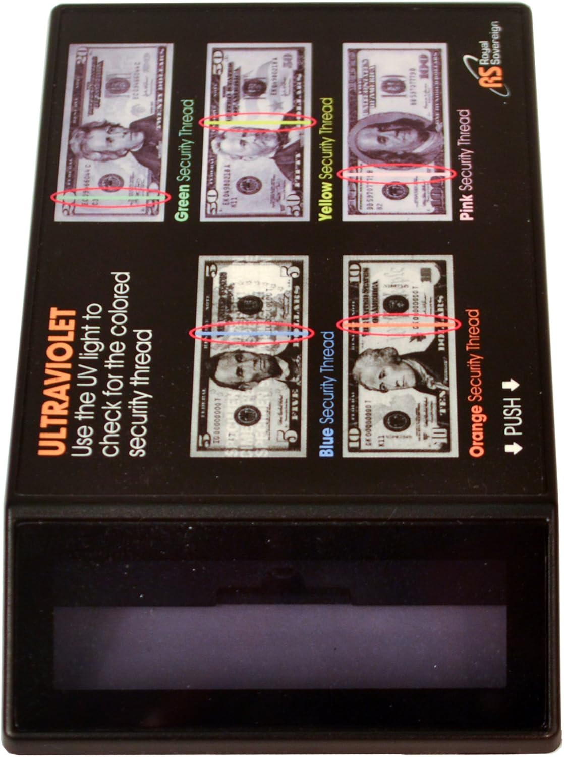 Royal Sovereign Pocket Sized Counterfeit Bill Detector (RCD-UVP), Black : Office Products