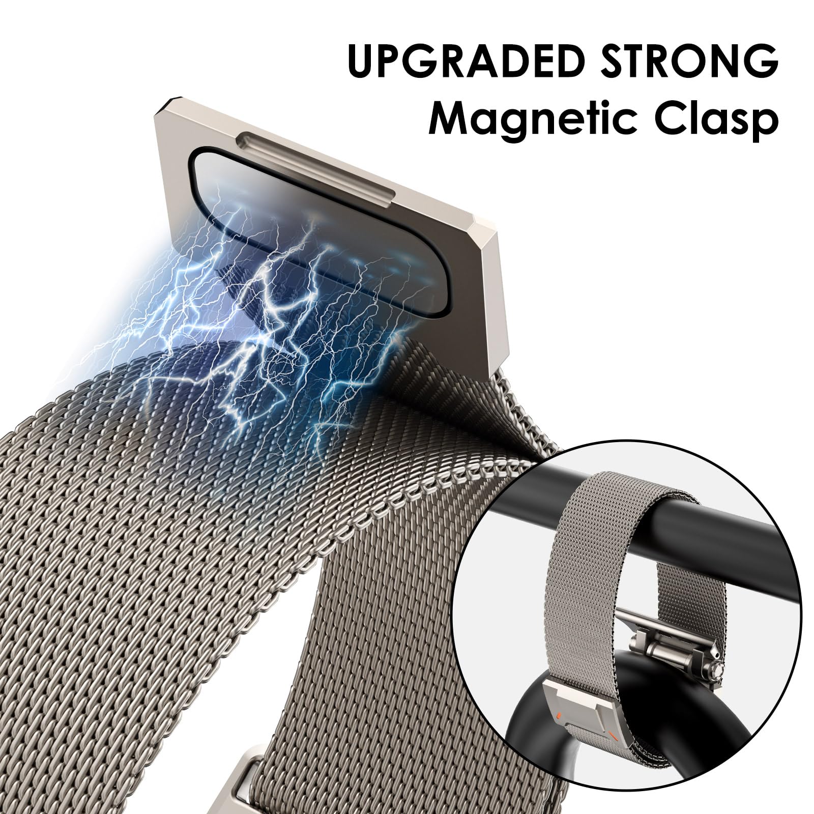 NewWays Metal Strap Compatible with Apple Watch Straps 49mm 46mm 45mm 44mm 42mm(Series 3 2 1),Milanese Magnetic Replacement Band for iWatch Ultra 3 2 1 Series 11 10 9 8 7 6 5 4 3 2 1 SE,Titanium
