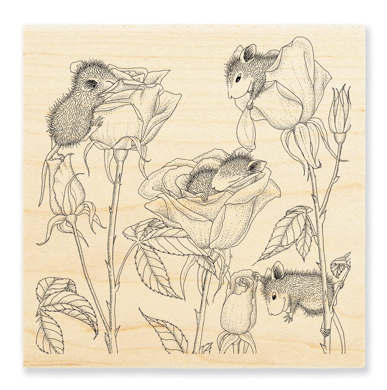 Cling Rose Play Rubber Stamp