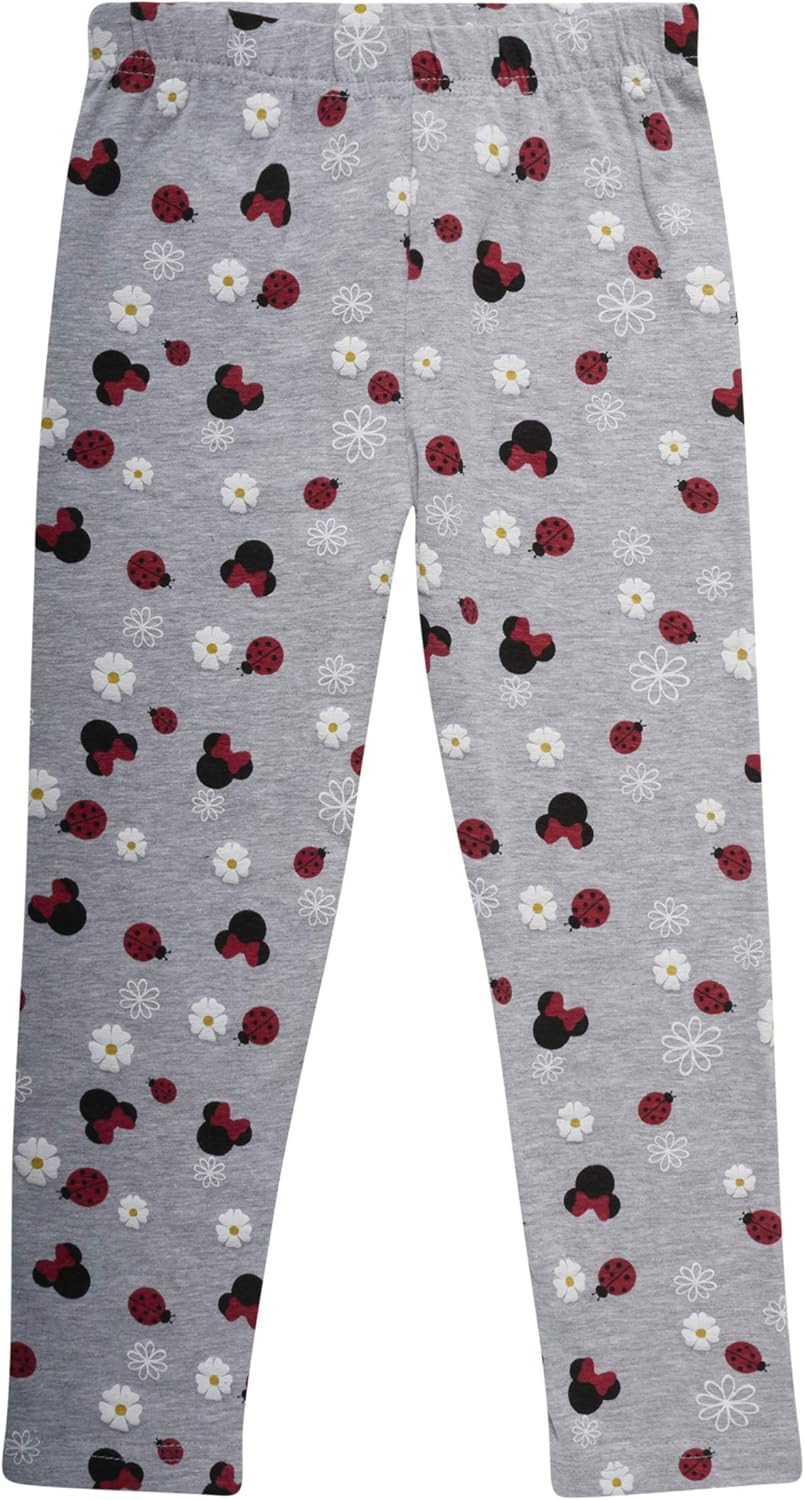 Disney Girls Shirt & Legging Set: Minnie Mouse 2 Piece T-Shirt & Pant Set (Newborn/Infant/Toddler), Size 12 Months, Red/Grey Minnie: Clothing