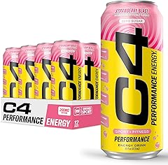 Cellucor C4 Performance Energy Drink | Strawberry Blast | Zero Sugar Carbonated Preworkout Energy | 200mg Caffeine with Beta 