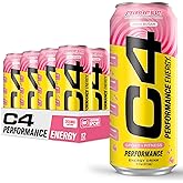 Cellucor C4 Performance Energy Drink | Strawberry Blast | Zero Sugar Carbonated Preworkout Energy | 200mg Caffeine with Beta Alanine | 16 Fl Oz (12 Pack)