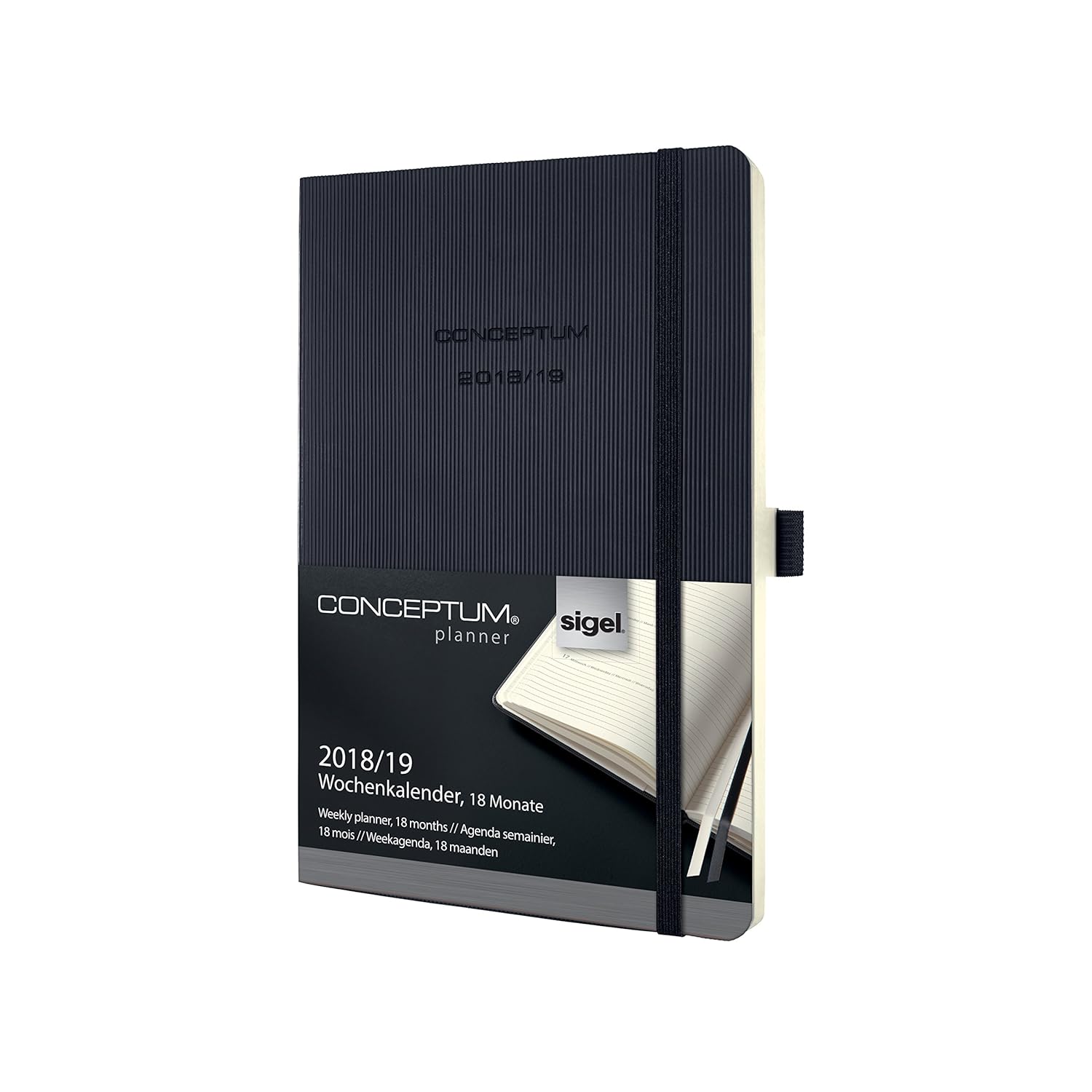 Sigel C1906 Agenda semanal 2019/2019, 18 meses, tapa blanda, 13,5 x 21 cm, negro Sigel C1906 Agenda semanal 2019/2019, 18 meses, tapa blanda, 13,5 x 21 cm, negro