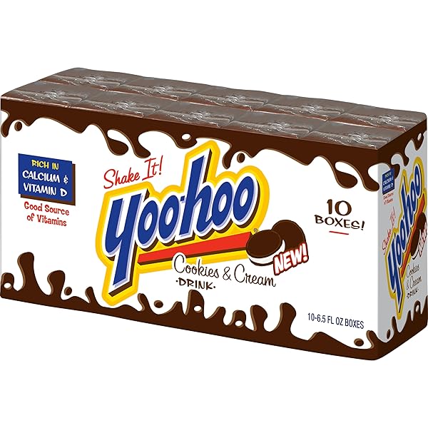 YOO-HOO COOKIES AND CREAM DRINK, 6.5 FL OZ BOXES, 40 PACK (4 PACKS OF 10)