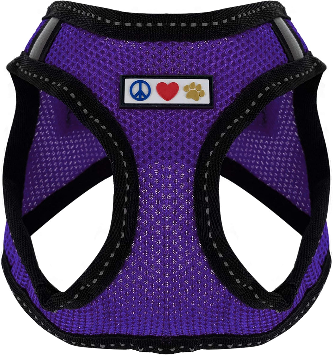 PAWTITAS Pet Reflective Mesh Dog Harness, Step in or Vest Harness, Comfort Training Walking of Your Small Purple Dog