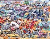 Larsen PG5 Monster Trucks Race 35 Piece Jigsaw Puzzle with Tray & Frame view 9