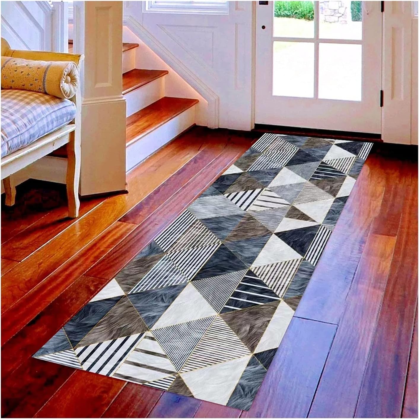 thumbnail image 2 of Rugstore Shop Large Non-Slip Area Rug – Abstract Vintage Pattern – Hallway Living Room Kitchen 2 of 5