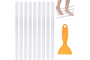 Supkiir Bathtub Non Slip Stickers, 24 PCS Anti Slip Adhesive Shower Treads with Scraper for Bath, Tub, Shower, Pool, Stairs, Ladders, Kitchen, 15’’