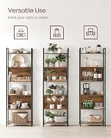 VASAGLE 6-Shelf Bookcase Industrial 60x24x186 cm Vintage Brown Black Metal Frame view 5