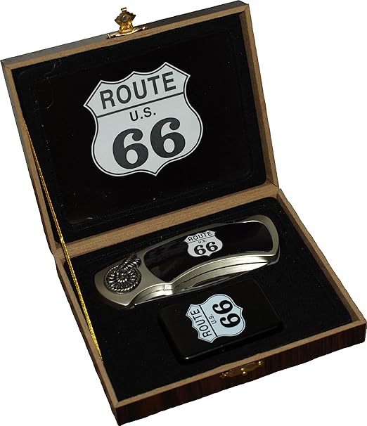Set de navaja + encendedor Route 66 en caja de regalo: Amazon.es: Hogar