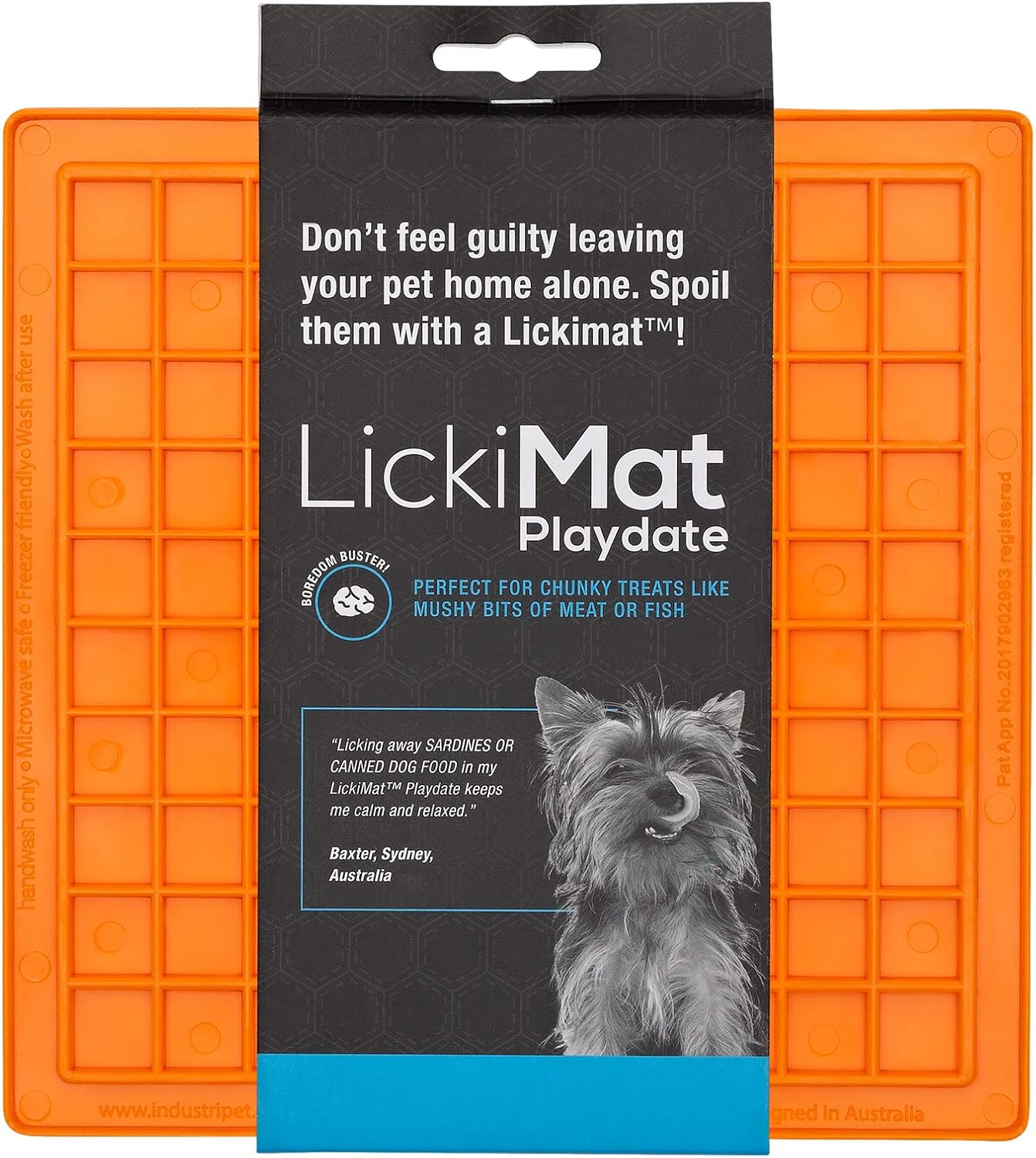 LickiMat Classic Playdate, Dog Feeding Mat for Boredom and Anxiety Relief Ideal for Food Treats, Yoghurt or Peanut Butter