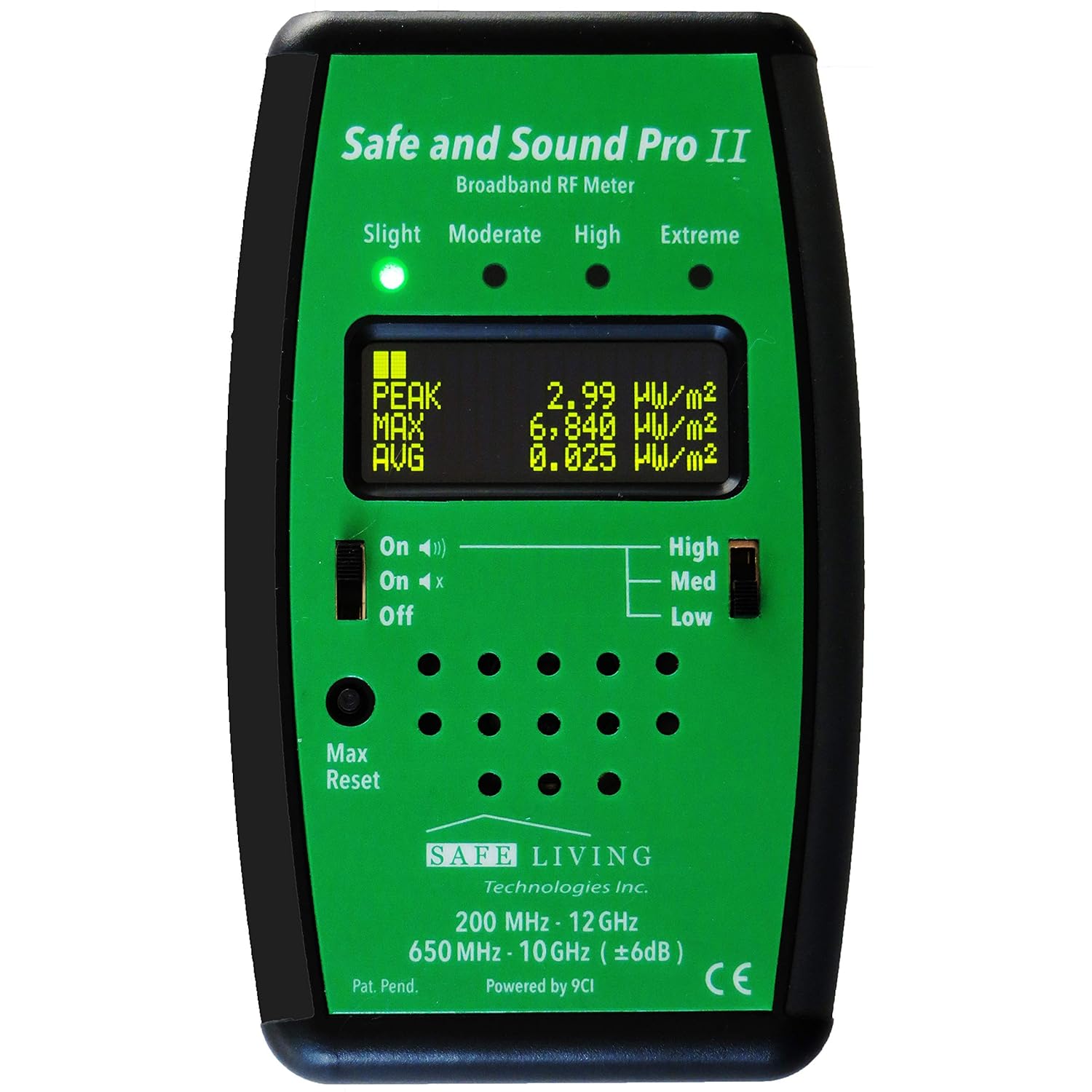 Safe and Sound PRO II RF Meter 200MHz 12GHz Perfect for Measuring Cell Phones, WiFi, Smart