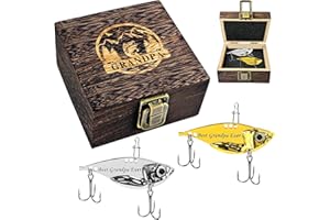 SWEET LION Christmas Birthday Gifts for Dad Grandpa Fishing Gear Set, 2 Pack Metal VIB Fishing Lures Spoons Gifts from Son Grandson, Swimbait Crankbait Saltwater Blade Bait Fishing for Bass Walleye Trout