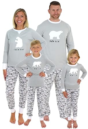 Sleepyheads Schlafanzüge für die ganze Familie, Motiv: Eisbär, Weihnachtspyjama, passende Sets