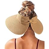 FURTALK Sun Visor Hats for Women Beach Hat Ponytail Summer UPF 80+ Beach Vacation Essentials Packable Wide Brim