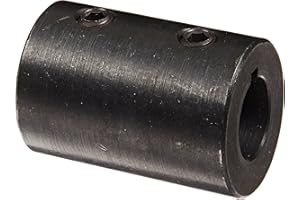 Climax Metals RC-050-KW Black Oxide Plated Mild Steel Rigid Coupling, 1/2" Bore, 1" Outside Diameter, 1-1/2" Length, 1/4"-20 x 1/4" Set Screw