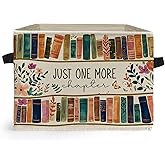 Ghoaoivo Floral Bookish Storage Box Bins, Book Lover Reader Gifts, Just One More Chapter Collapsible Storage Basket Organizer for Reading Room Corner Home Library Clothes Books