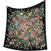 SSylphSScarf Premium Floral Scarf for Women 35x35 Square Silk Feel-Lightweight Scarves Headscarf Bandanas Wrapping Handbag