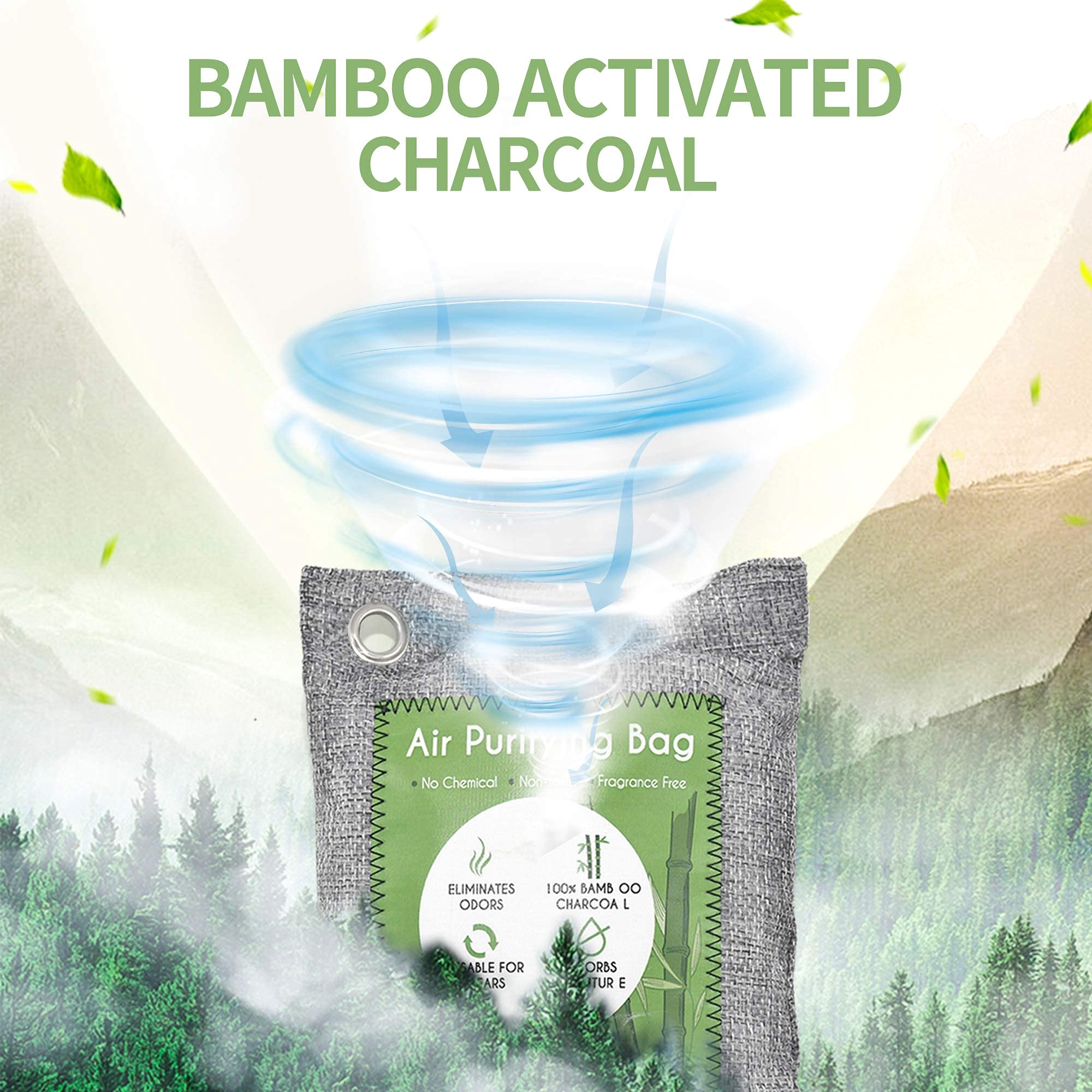 36 Pack Bamboo Charcoal Air Purifying Bag, Activated Charcoal Bags Odor Absorber, Moisture Absorber, Natural Car Air Freshener, Shoe Deodorizer, Odor Eliminators For Home, Pet, Closet