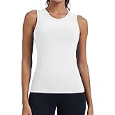 MathCat Women's Seamless Workout Tank Tops with Built in Bra, Sleeveless Padded Athletic Yoga Shirts for Daily Wear