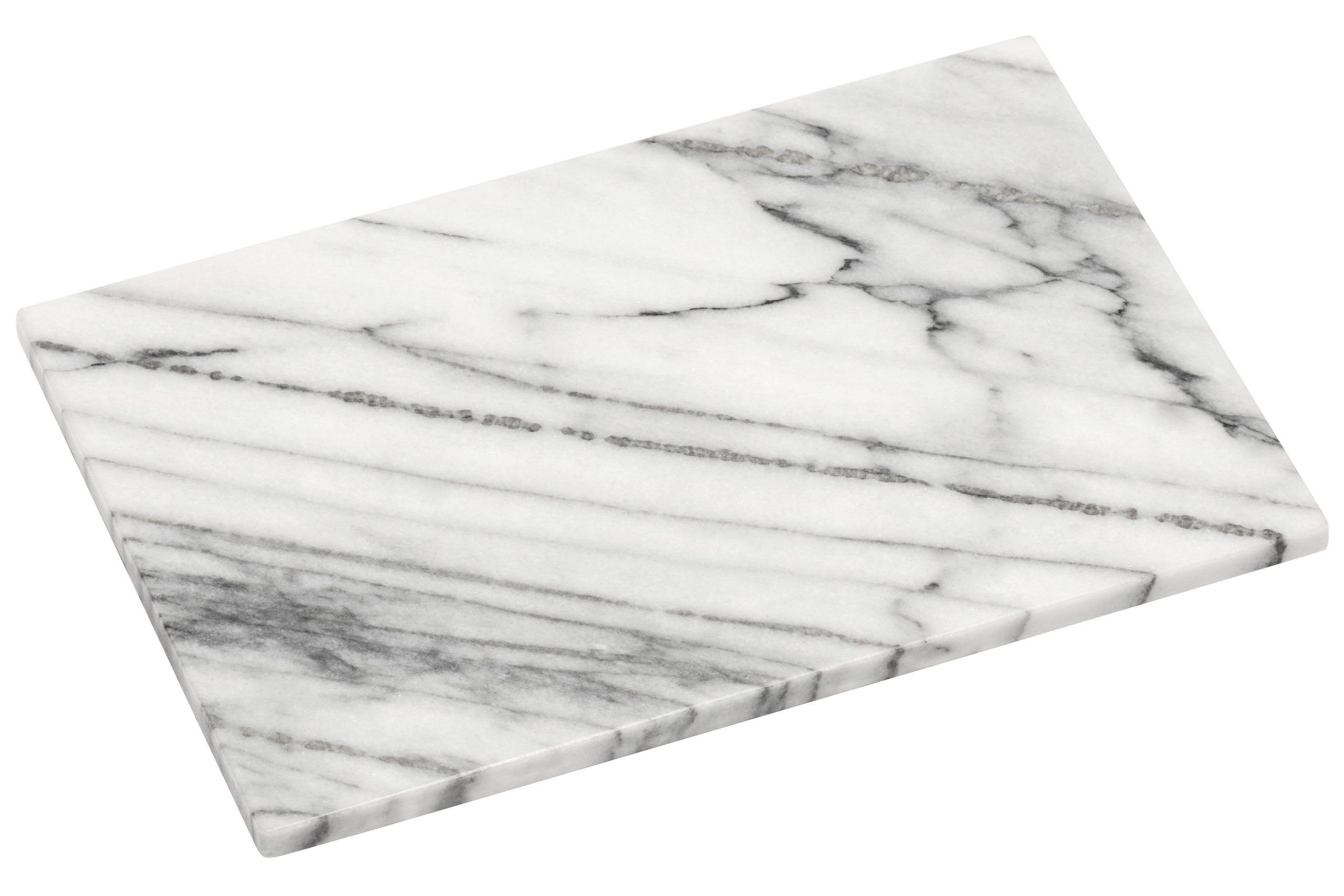 Premier Housewares White Slab Cutting Chopping Boards in Marble for Kitchen Glass Chopping Board Marble Slab 21 x 31 x 2 cm, Grey