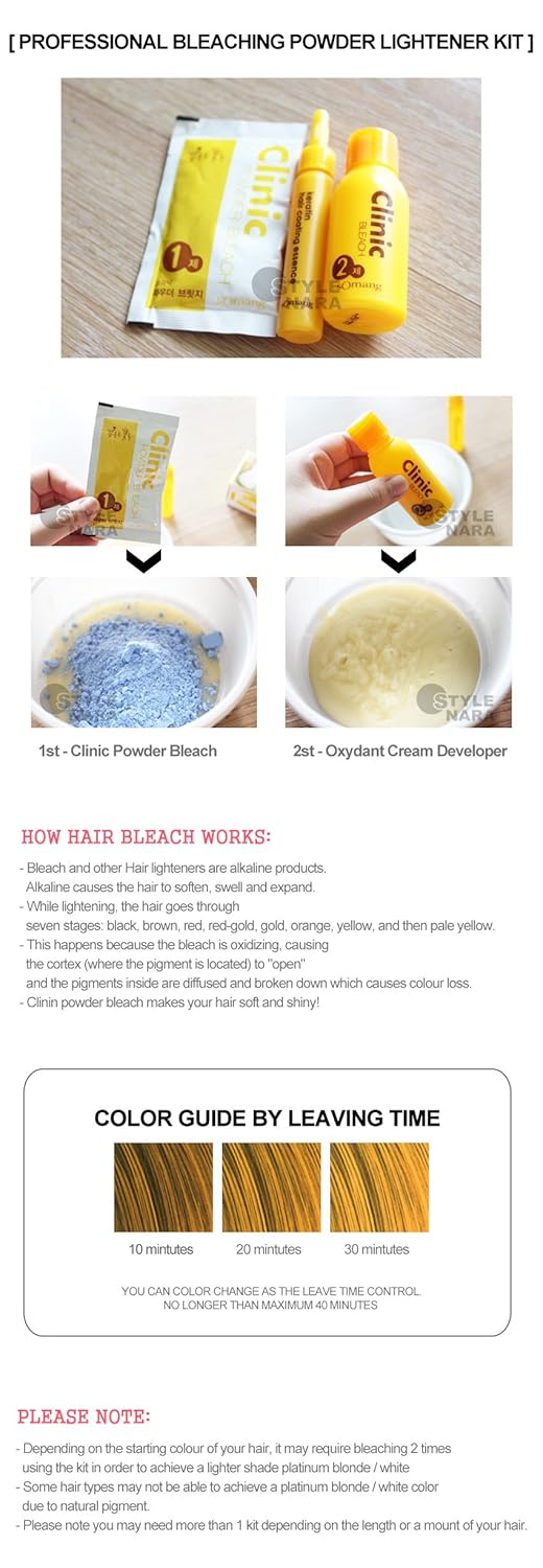Amazon Com Hair Clinic Powder Bleach Kit Professional Dye Color