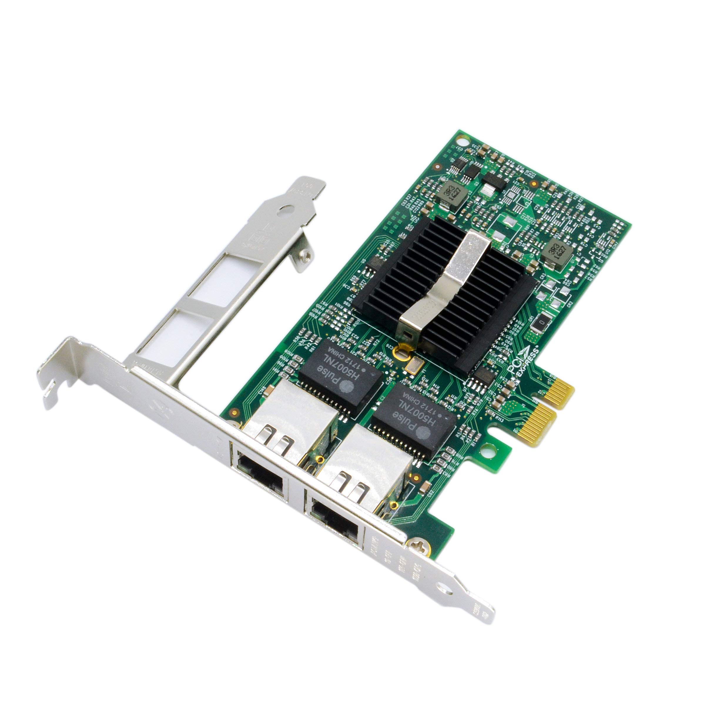 Jeirdus for Intel 82576 Chip E1G42ET 1.25G Gigabit PCI Express 2.0 X1 Ethernet Converged Network Adapter (NIC), Dual RJ45 Copper Ports