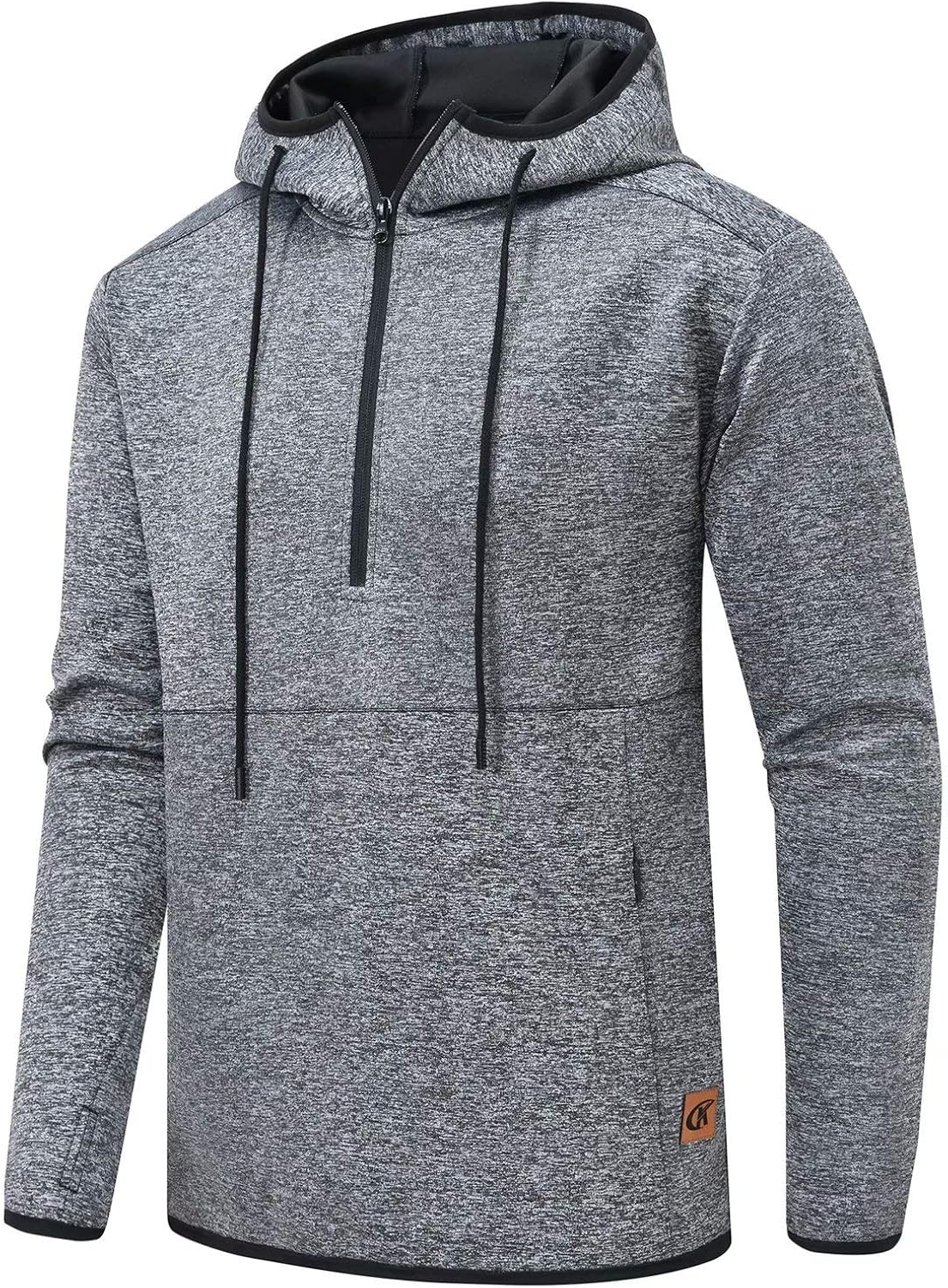 Tyhengta Men's Sports Hoodies Workout 1/4 Zip Athletic Hooded Sweatshirt: Clothing