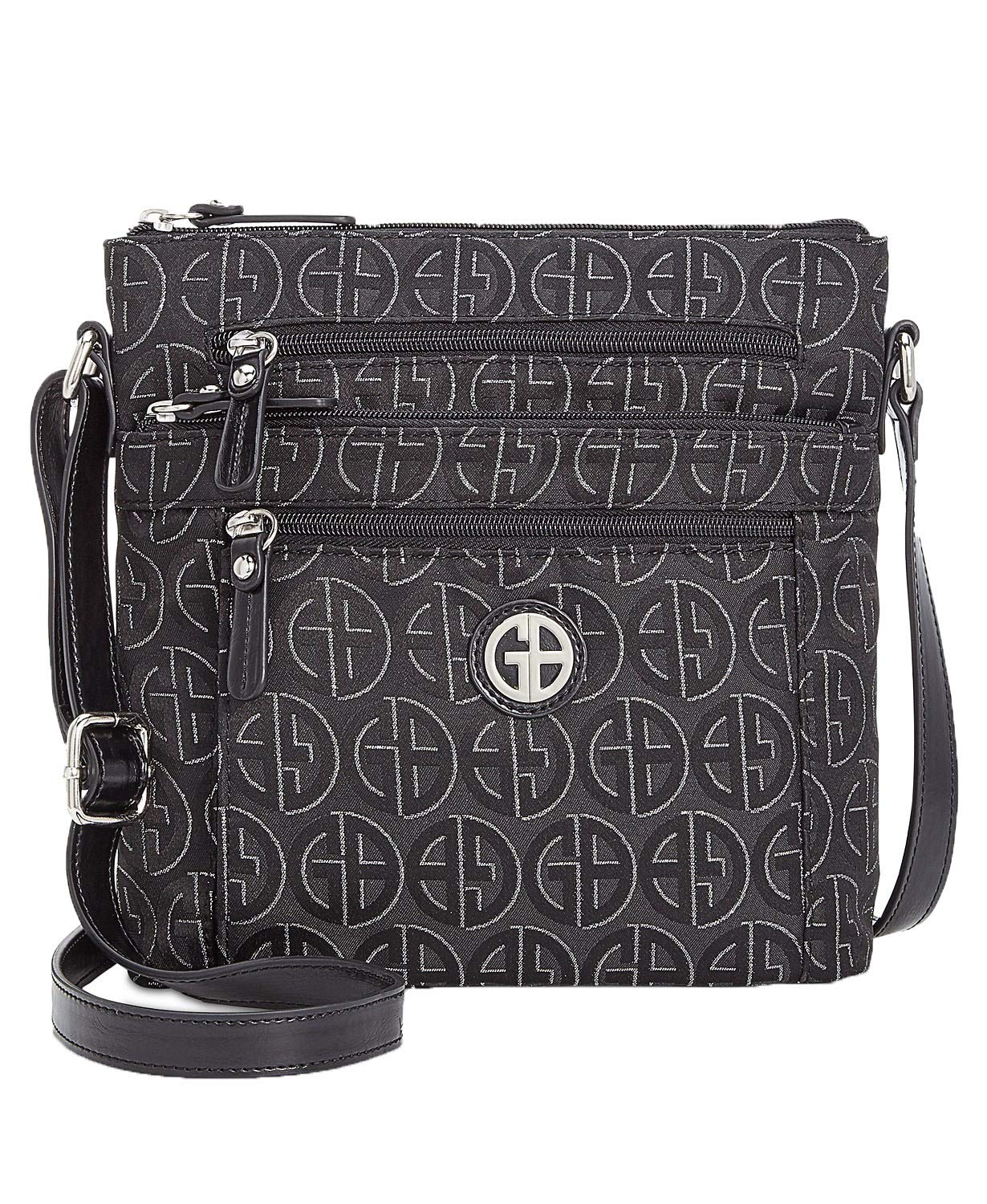 Giani Bernini Women's Croc Embossed Crossbody Bag Signature Black