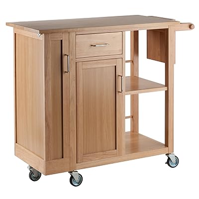 Winsome Douglas Natural Kitchen Cart for Storage and Organization