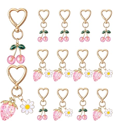Amazon.com: ZXHStore Flower Keychain Pearl Pink Key Ring Wallet