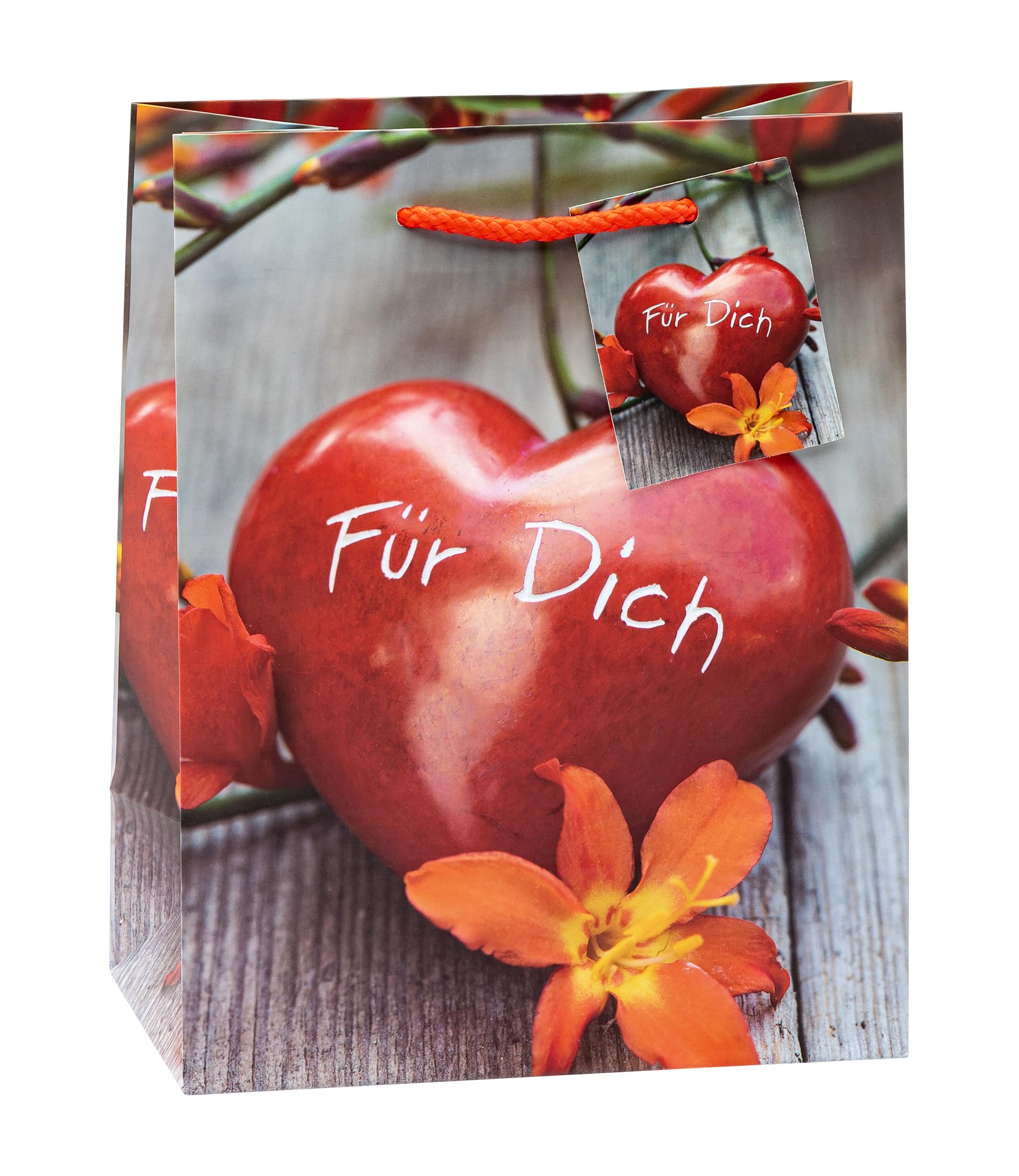TSI 82015-2 gift bags "FÜR DICH", Pack of 3, size: medium (9 x 7 x 4 inch)
