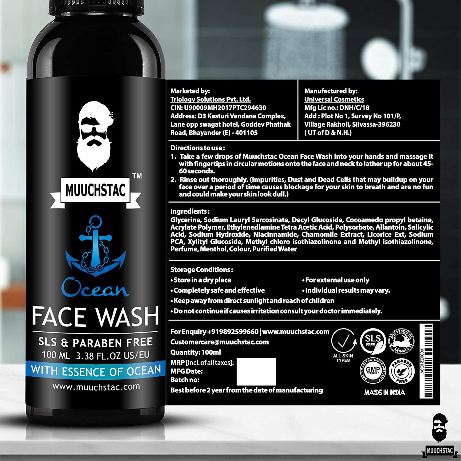 mustache ocean face wash
