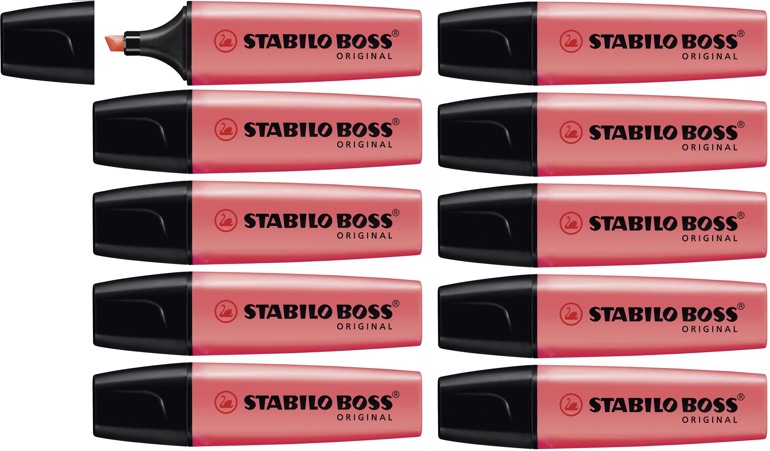 STABILO BOSS ORIGINAL - Highlighter - Pack of 10 - Red