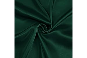 Horbaunal Forest Green Satin Fabric 60 Inch Wide by The Yard, Soft Charmeuse Satin Fabric for Wedding Dress, DIY Craftings, Costumes, 1 Yard