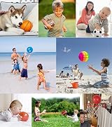 POTWPOT 5pc Inflatable Sport Balls Set w/ Pump - Football Basketball Volleyball view 7