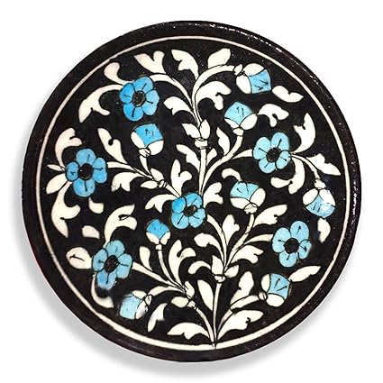 Aurea Blue Pottery Decorative Wall Plate (6) for Drawing Room / Living Room / Dining Room Decor